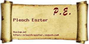 Plesch Eszter névjegykártya